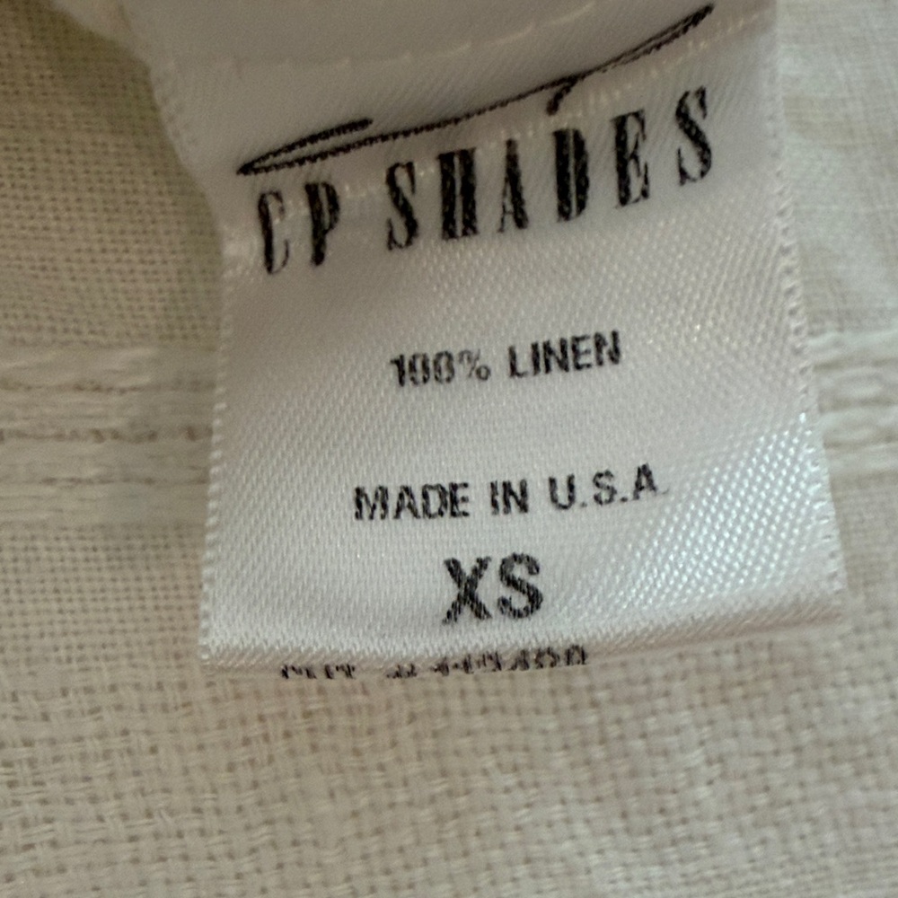CP Shades white breezy linen Teton  Tunic Top with yellow stripe - Picture 5 of 5